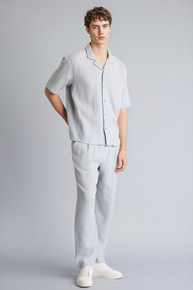 DeFacto Grey Man Relax Fit Cotton Trousers Casual - Image 2